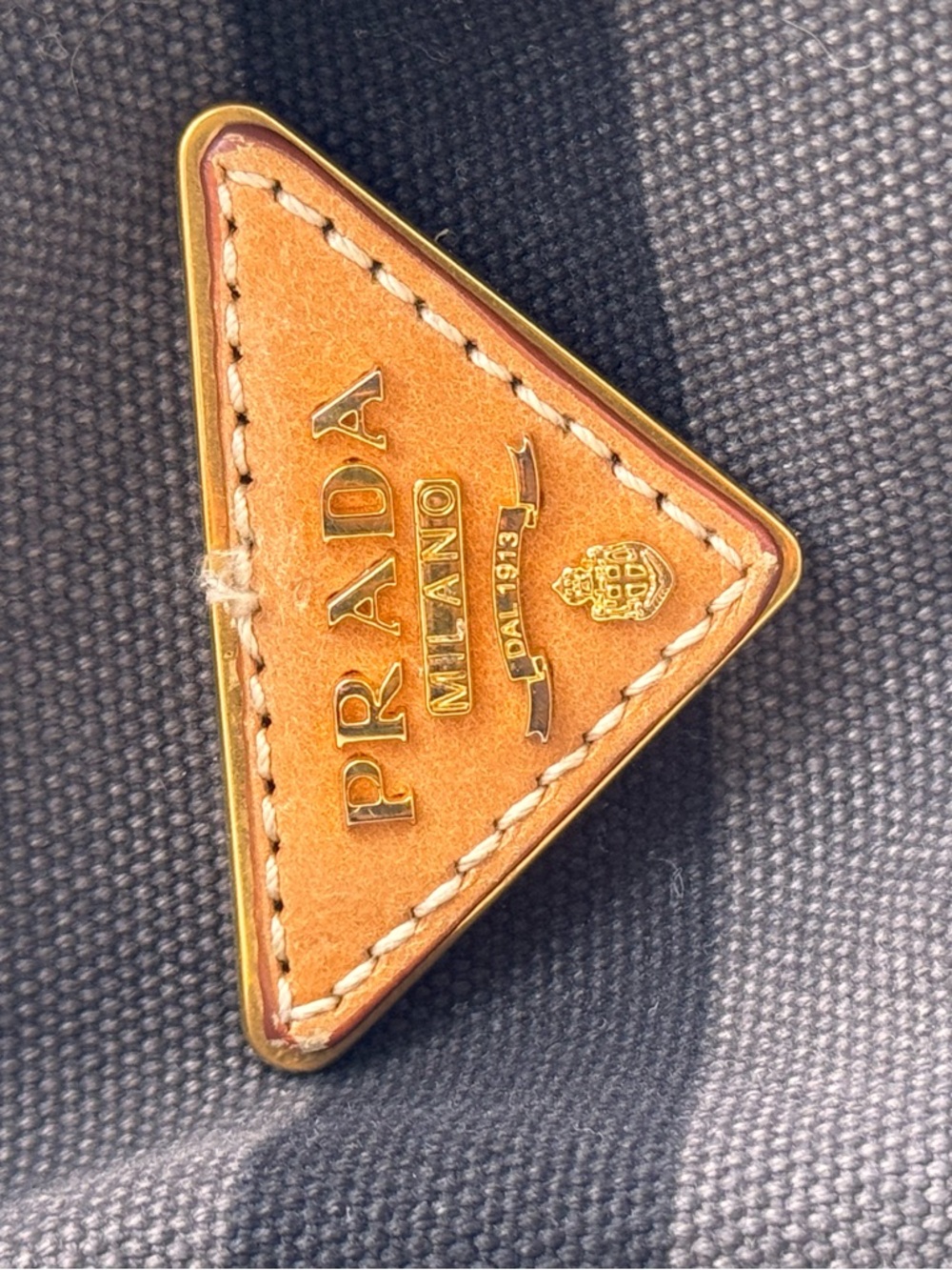 Prada canvas canapé righe Black and gray Messenger satchel with leather accents - Picture 8 of 9